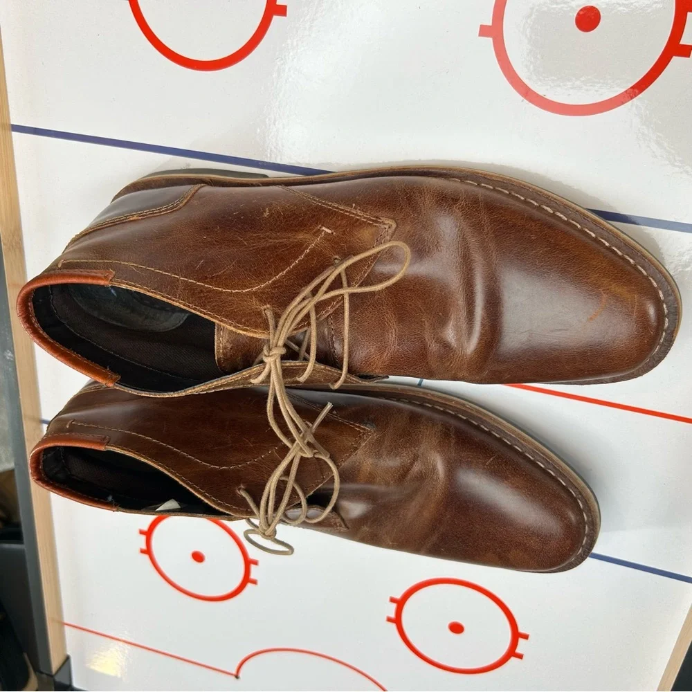 Steve Madden‎ Harken Chukka Desert Ankle Boots Men 10.5 Brown Leather Shoes